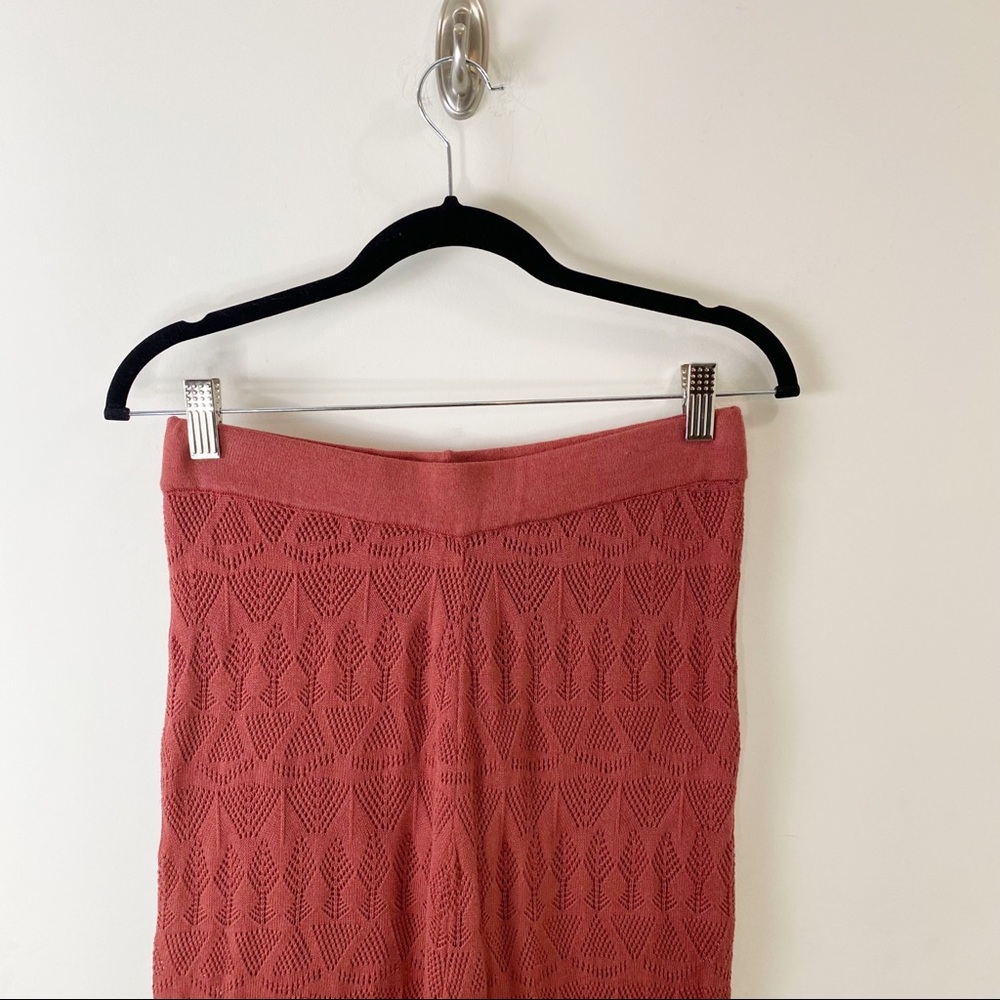 Anthropologie Wide-Leg Crochet Knit Pants in Terracotta - Picture 5 of 14